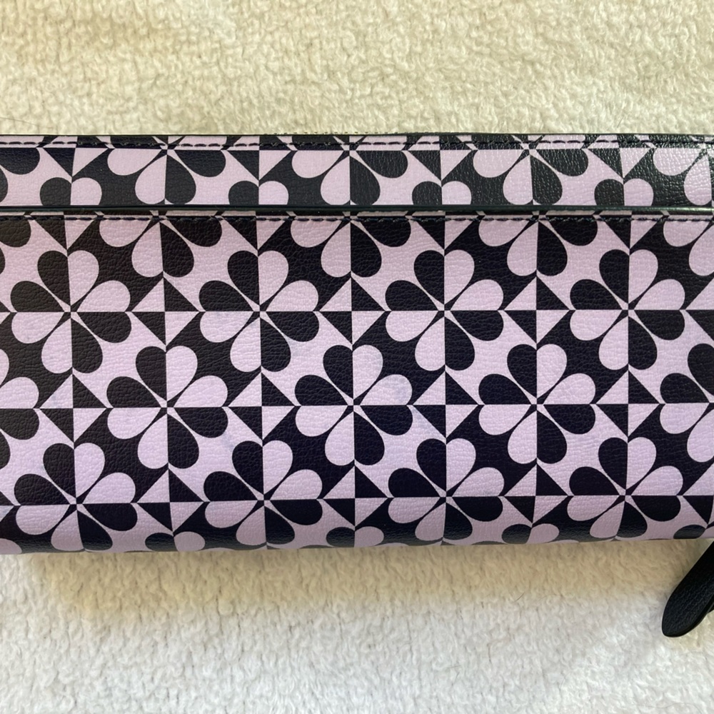 Kate Spade Tote Lilac Navy Blue and Matching Wallet